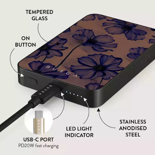 Burga MagSafe Power Bank 5000mAh 7.5W with USB-C Port Gunmetal - Velvet Night view 7