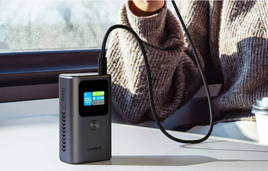 Choetech B701 Power Bank 10000mAh 30W with USB-A Port and 2 USB-C Ports Gray view 5