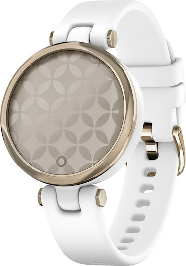 Garmin Lily Sport Aluminium Waterproof Smartwatch with Heart Rate Monitor (Cream Gold Bezel with White Case and Silicone Band) view 2