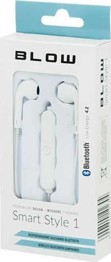 Blow SmartStyle 1 Earbud Bluetooth Handsfree Earphones White view 2