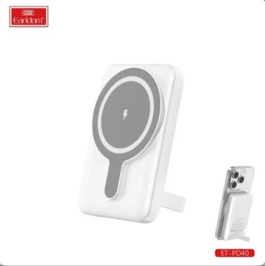 Earldom ET-PD40 MagSafe Power Bank 5000mAh 15W with USB-C Port White