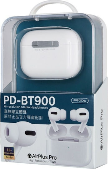 Proda PD-BT900 In-ear Bluetooth Handsfree Earphones with Charging Case White vista 3