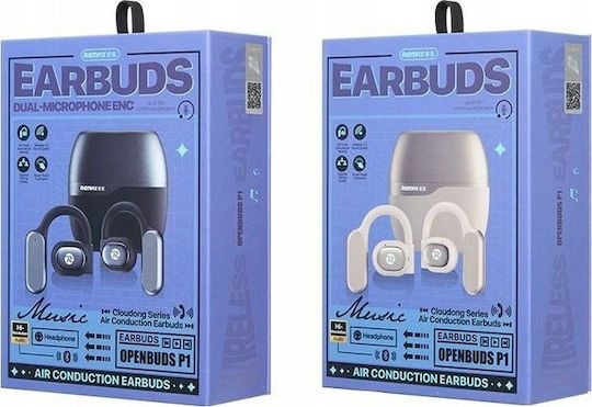 Remax P1 Open Ear Bluetooth Handsfree Earphones with Sweat Resistance and Charging Case White vue 4