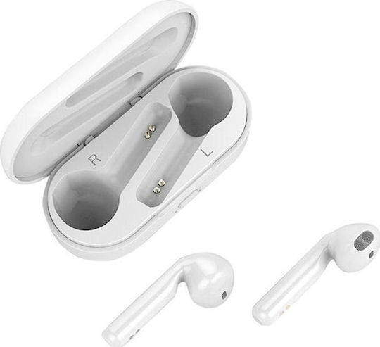 L8 Earbud Bluetooth Handsfree Earphones with Charging Case White view 1