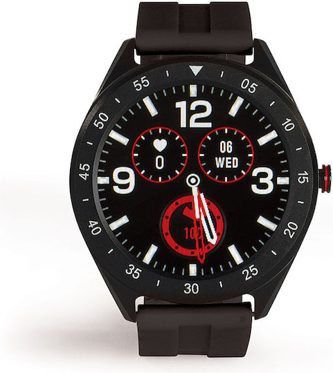 Livoo TEC610 Aluminium Waterproof Smartwatch with Heart Rate Monitor (Black)