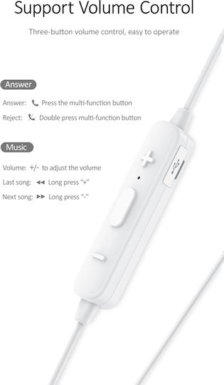 Usams LN Sport Earbud Bluetooth Handsfree Earphones with Sweat Resistance White vista 6