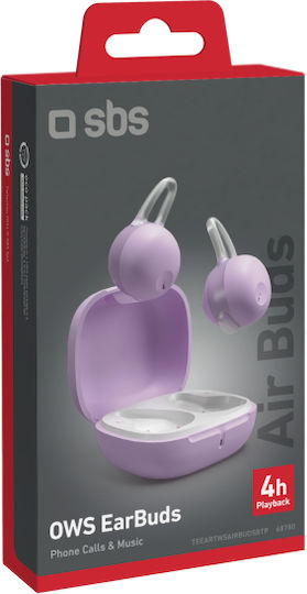 SBS Air Buds Bluetooth Handsfree Earphones with Charging Case Purple view 2
