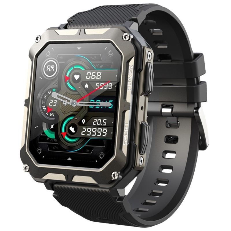 Rubicon RNCF27 54mm Smartwatch With Heart Rate Monitor Black