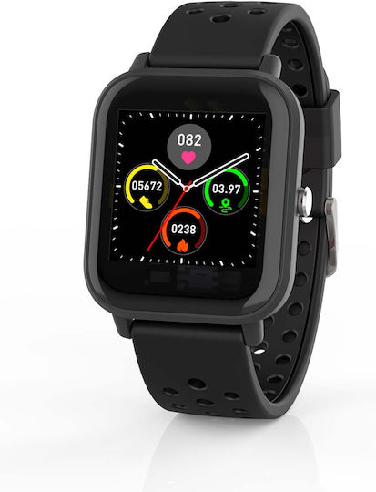 Nedis BTSW002BK 43mm Waterproof Smartwatch with Heart Rate Monitor (Black)