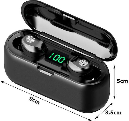 AT04102 In-ear Bluetooth Handsfree Earphones with Charging Case Black view 3