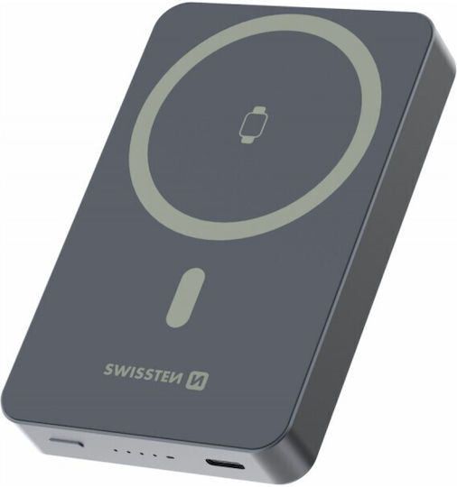 Swissten Fusion MagSafe Power Bank 10000mAh 20W With USB-C Output Port Silver view 2