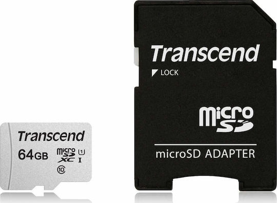 Transcend Transcend 300s microSDXC 64GB U1 V30 A1 UHS-I Speed Class 10 with Adapter view 1