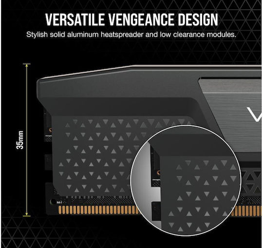 Corsair Vengeance DDR5 32GB RAM with 2x16GB Modules and Speed 5200 for Desktop CMK32GX5M2B5200C40 vue 8