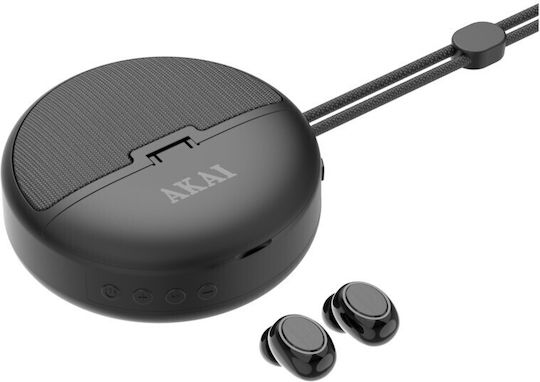 Akai Proffesional BTE-J500BT In-ear Bluetooth Handsfree Earphones with Charging Case Black view 1