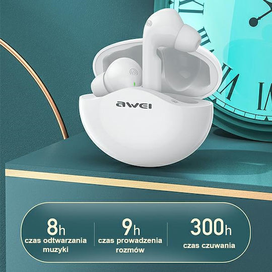 Awei T12 In-ear Bluetooth Handsfree Earphones with Charging Case White view 7