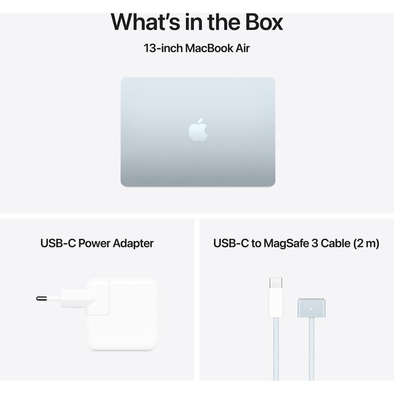 Apple MacBook Air 13.6" IPS Retina Display (M4-10-Core/16GB/256GB SSD/8-Core GPU) with 30W Charger Sky Blue (GR Keyboard) view 3