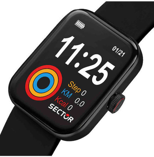 Sector S03 Gift Set Smartwatch with Heart Rate Monitor (Black Synthetic Strap) view 3