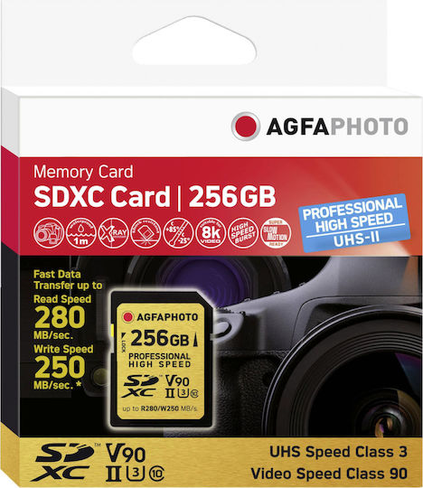 AgfaPhoto Professional SDXC 256GB Class 10 U3 V90 UHS-II view 1