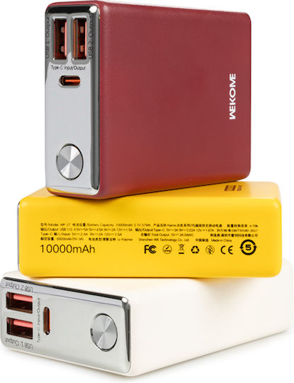 WK Wp-27 Power Bank 10000mAh 20W Power Delivery White view 6
