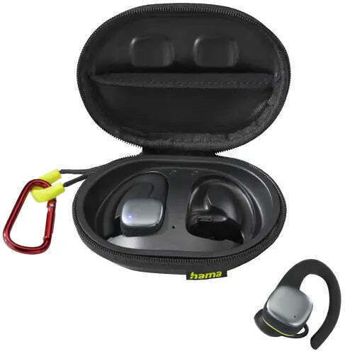 HAMA Spirit Athletics In-ear Bluetooth Handsfree Earphones with Sweat Resistance and Charging Case Black/Yellow vue 3