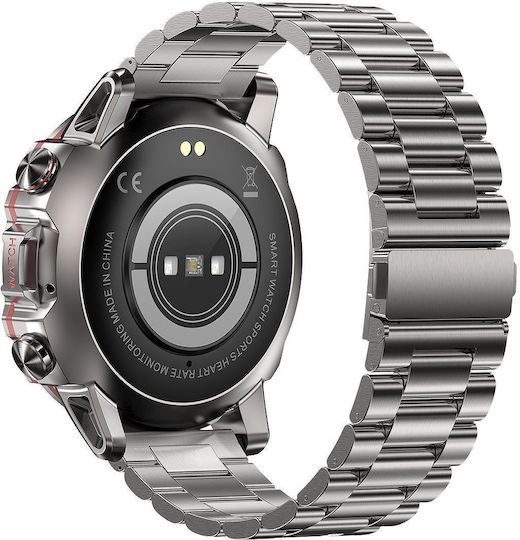 Ak56 Ip67 Bt5.1 1.43inch Smart Watch Support Voice Call Health Monitoring Style:pearl Steel Strap Silver view 4