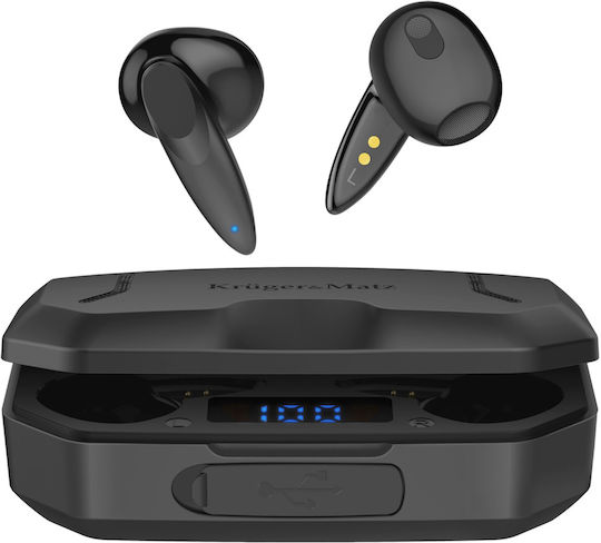 Kruger & Matz M6 Earbud Bluetooth Handsfree Earphones with Charging Case Black view 2