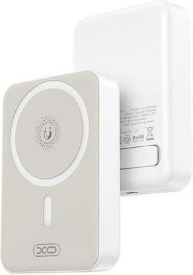 XO PR231 MagSafe Power Bank 10000mAh 15W with USB-C Port Quick Charge 2.0 White