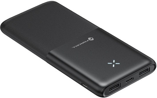 Forcell F-Energy S10k1 Power Bank 10000mAh with 2 USB-A Ports and USB-C Port Black vue 2