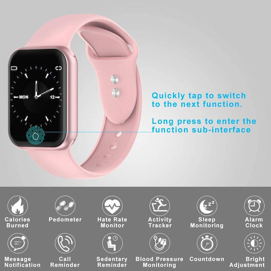 KG07 Smartwatch with Heart Rate Monitor (Pink) view 5
