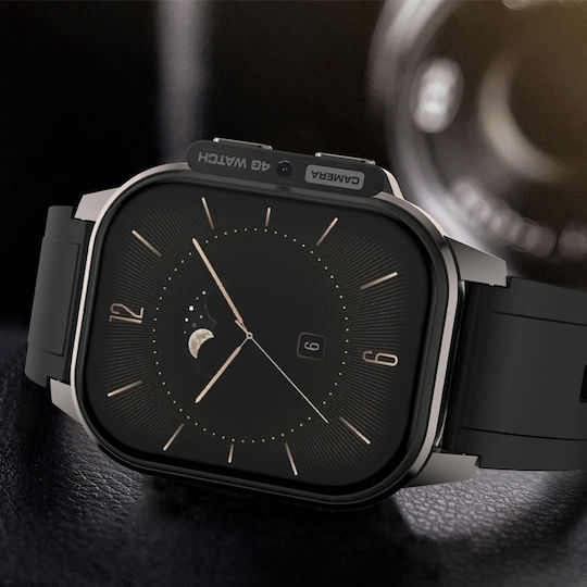 Microwear DM62 4G Smartwatch with SIM and Heart Rate Monitor (Black Case / Black Silicone Strap) view 3