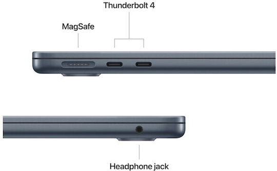 Apple MacBook Air 13.6" IPS Retina Display (M4-10‑core/16GB/512GB SSD/10-Core) (70W) Midnight (GR Keyboard) vue 7