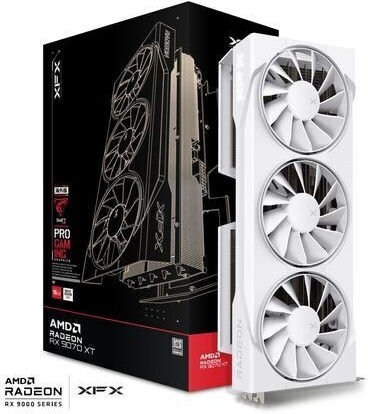 XFX Radeon RX 9070 XT 16GB GDDR6 Swift Gaming Triple Fan White Graphics Card view 6