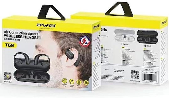 Awei T69 Open Ear Bluetooth Handsfree Earphones with Charging Case Black view 7
