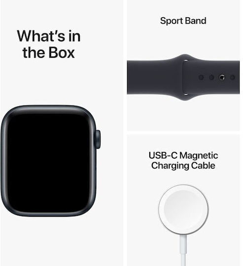 Apple Watch SE 2022 Aluminium 44mm Waterproof with Heart Rate Monitor (Midnight with Midnight Sport Band) view 5