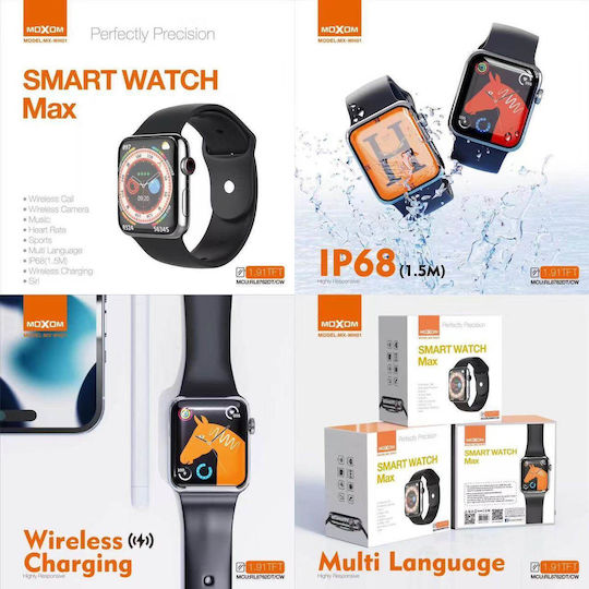 Moxom MX-WH01 Smartwatch with Heart Rate Monitor (Black) view 2