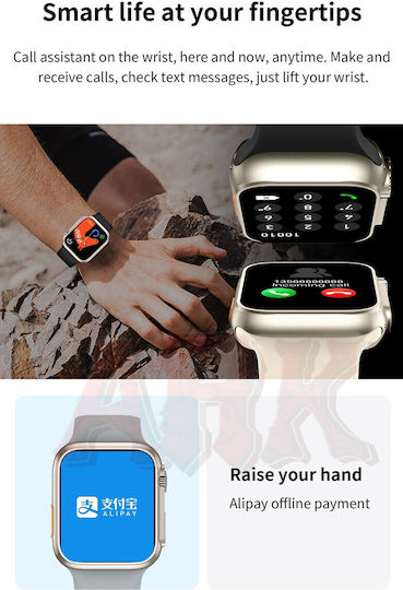 Z59 Ultra 45mm Smartwatch with Heart Rate Monitor (Black) view 2