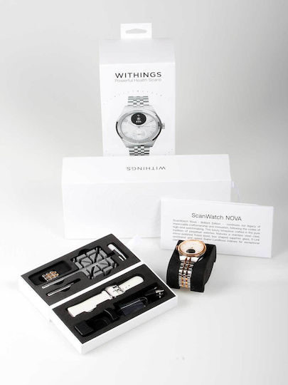 Withings Scanwatch Nova Brilliant Stainless Steel 39mm Waterproof with Heart Rate Monitor (Rose Gold Silver) view 2