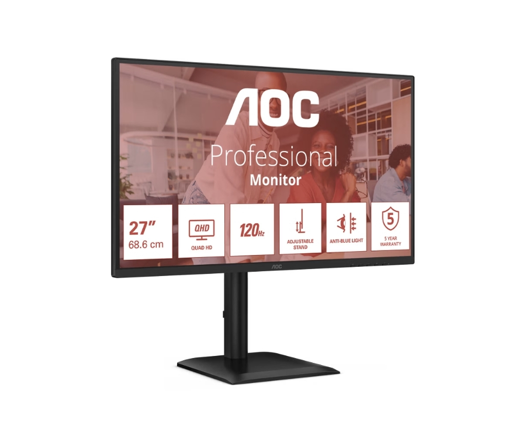 AOC Q27E4U Monitor 27" QHD 2560x1440 view 3