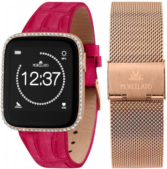 Morellato M-01 Stainless Steel Smartwatch with Heart Rate Monitor (Red)