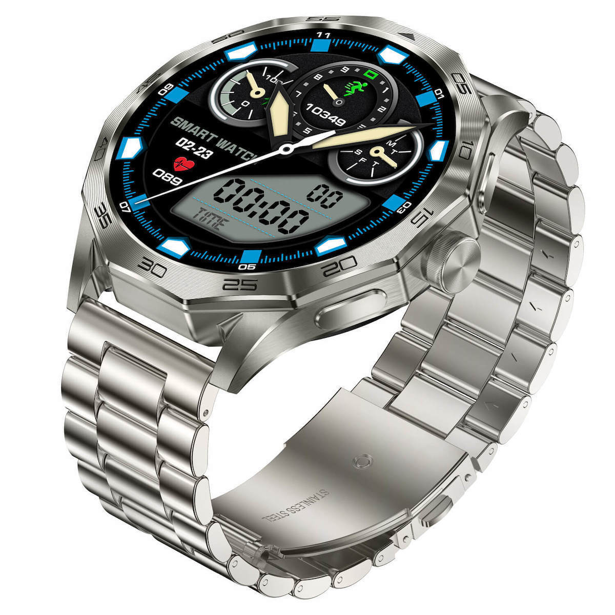 Microwear DA23 Smartwatch with Heart Rate Monitor (Silver Steel) vue 2