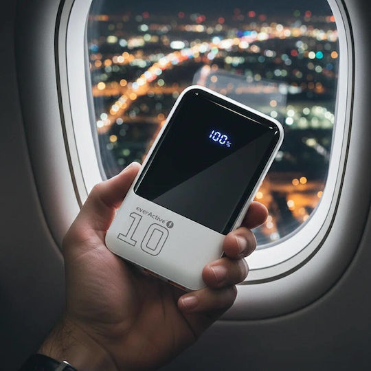 everActive EB-10Q Power Bank 10000mAh 22.5W with 2 USB-A Ports and USB-C Port White view 4
