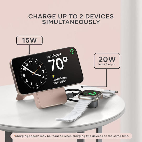 Satechi OntheGo Qi2 MagSafe Power Bank 10000mAh 15W Pink vista 9