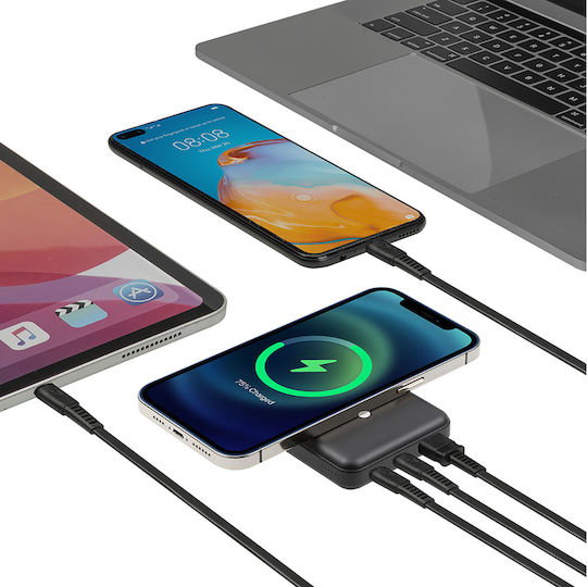 Rivacase VA2604 MagSafe Power Bank 10000mAh with USB-A Port and USB-C Port Power Delivery Black view 5