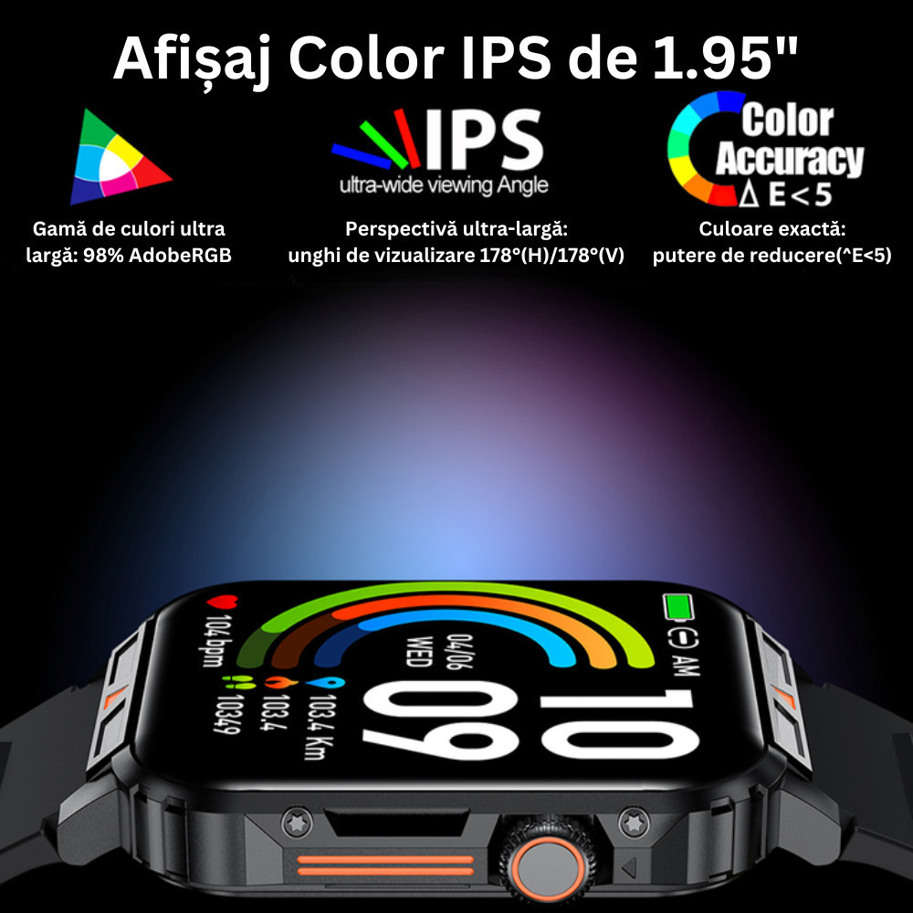 ED383 Smartwatch With Heart Rate Monitor Black view 3