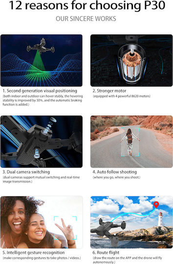 Pihot P30 Plus Drone with 4K Camera and Controller view 5