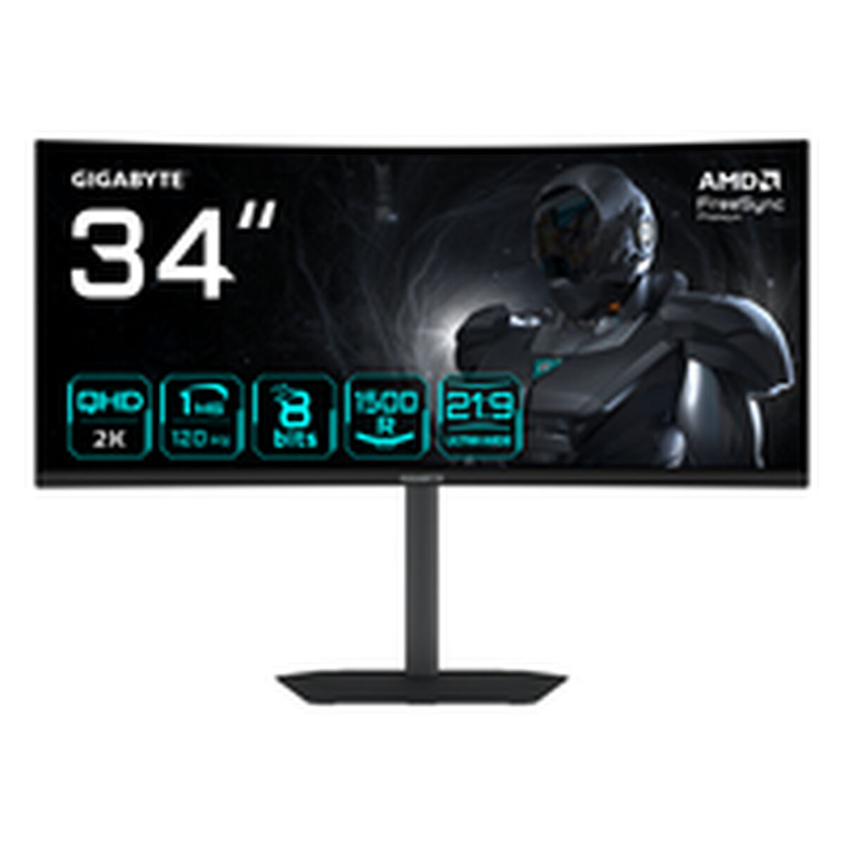 Gigabyte Ultrawide VA HDR Curved Monitor 34" QHD 3440x1440 with Response Time 1ms GTG view 4