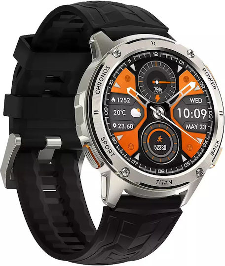 MaxCom FW110 Titan Chronos Titanium Smartwatch with SIM and Heart Rate Monitor (Silver) vue 2