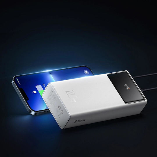 Baseus EnerFill FP41 Power Bank 30000mAh 22.5W with 2 USB-A Ports and USB-C Port White view 8