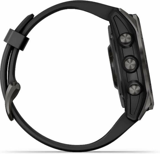Garmin Fenix 7S Sapphire Solar Titanium 42mm Waterproof Smartwatch with Heart Rate Monitor (Carbon Grey DLC Titanium with Black Band) view 8