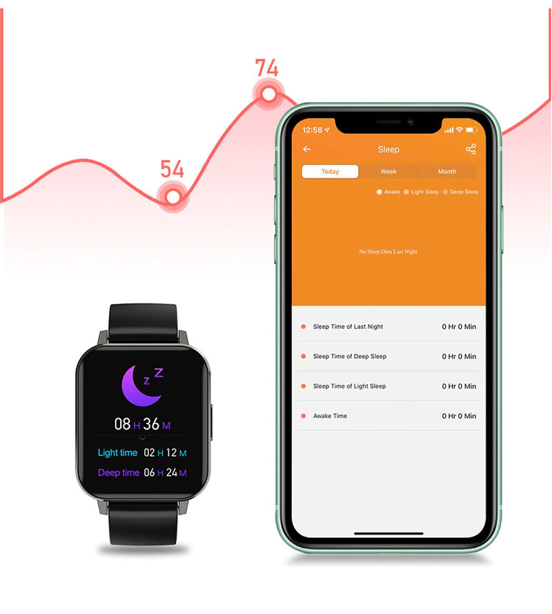 XFIT Aluminium Smartwatch with Heart Rate Monitor (Black) view 6